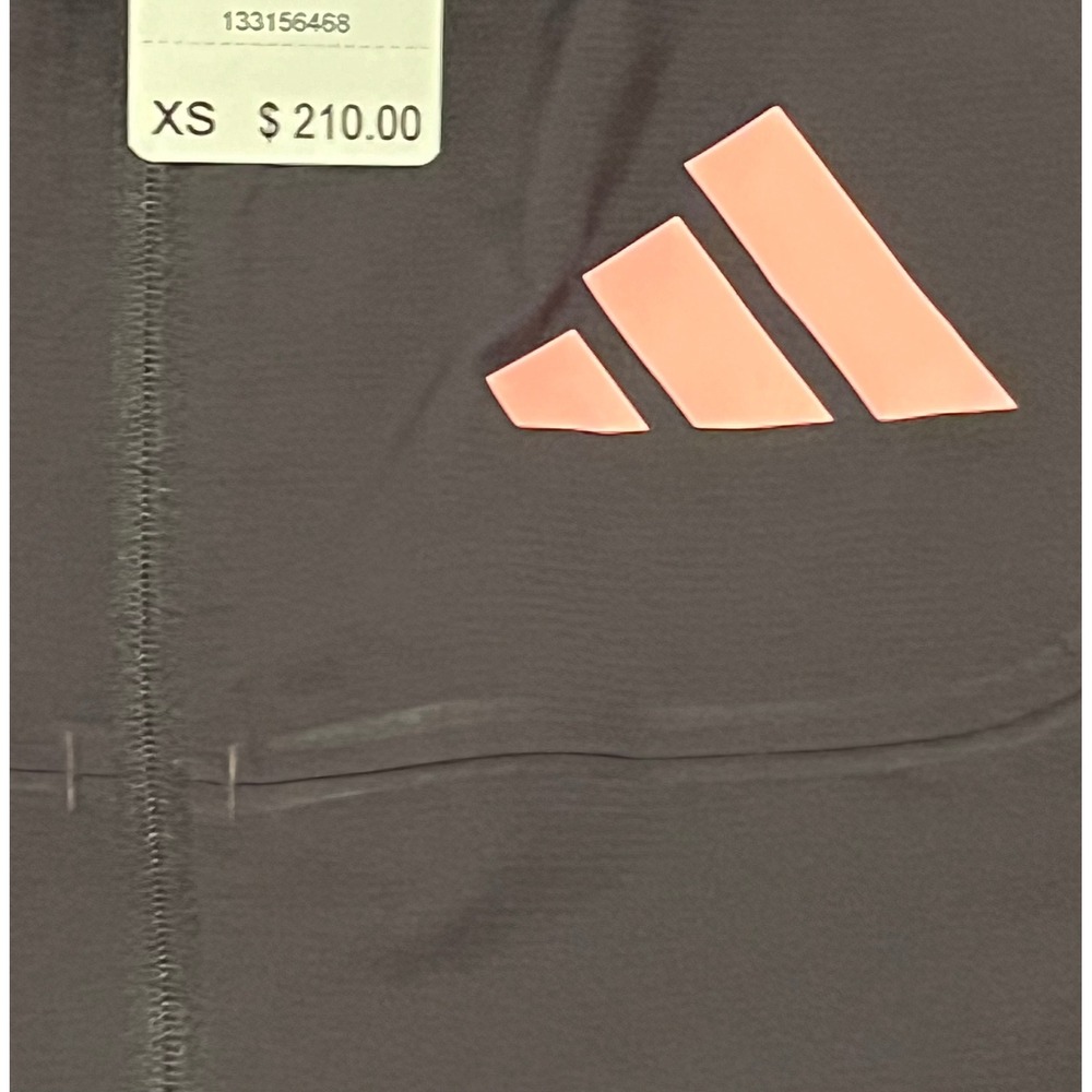 Adidas Men's Lightweight Hooded Jacket Gray Yellow Pink Stripes Athletic Size XS - Picture 6 of 9